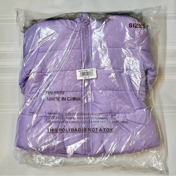 Winter Coat 2T Weather Tamer Lilac Jacket Fleece‎ Beanie NWT - Picture 5 of 7